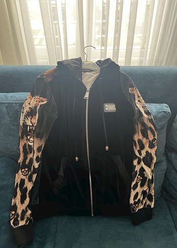 Leopar Desenli Kapüşonlu Kadın hırka - Görsel 4