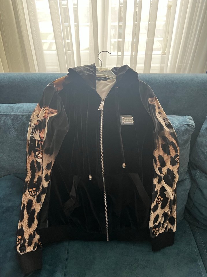 Leopar Desenli Kapüşonlu Kadın hırka - Görsel 4