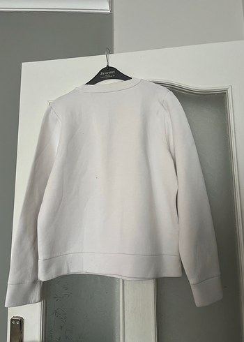 Kadın Beyaz Oversize Sweatshirt - Görsel 2