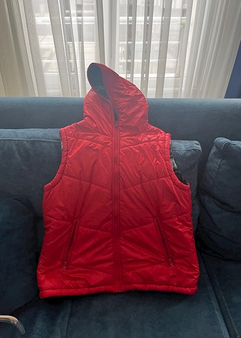 Kırmızı Fermuarlı Kadın Yelek - Görsel 3