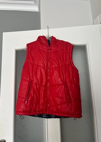Kırmızı Fermuarlı Kadın Yelek - Görsel 2
