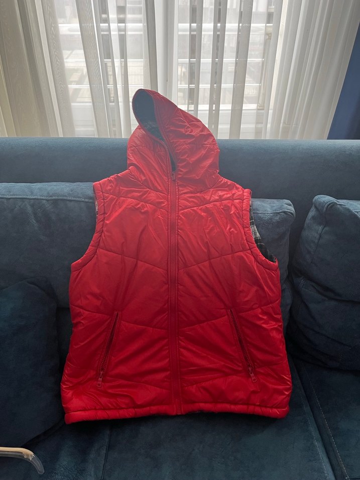 Kırmızı Fermuarlı Kadın Yelek - Görsel 3