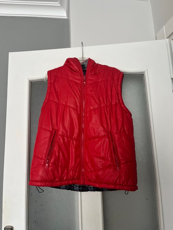 Kırmızı Fermuarlı Kadın Yelek - Görsel 2