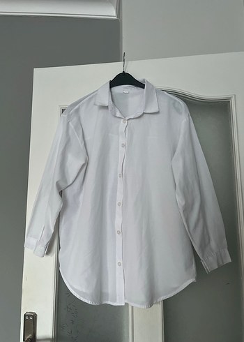 Drapeli Gri Beyaz Keten Kadın Gömlek - Görsel 2