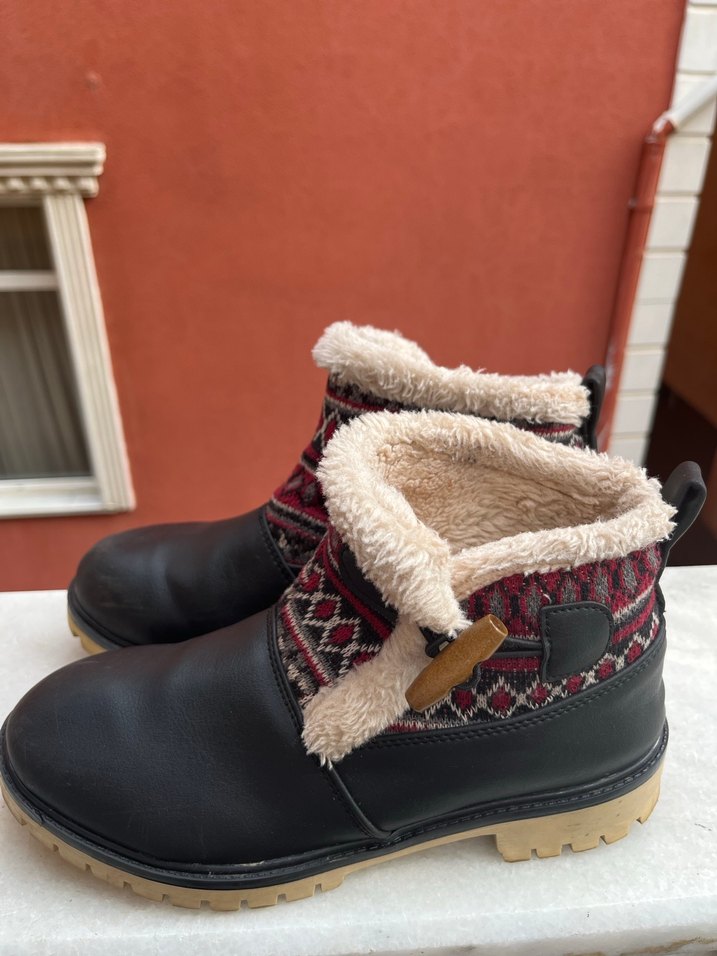 Kürklü Bohem Tarzı Kadın Botu - Görsel 4