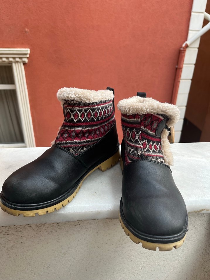 Kürklü Bohem Tarzı Kadın Botu - Görsel 5