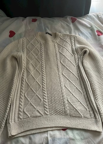 Kadın Beyaz Örgü Salaş Triko Kazak - Görsel 2