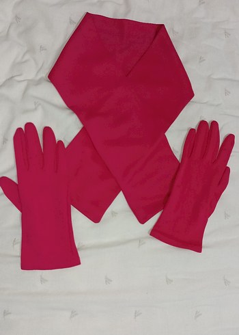 Pembe eldiven ve fular takımı - Görsel 2