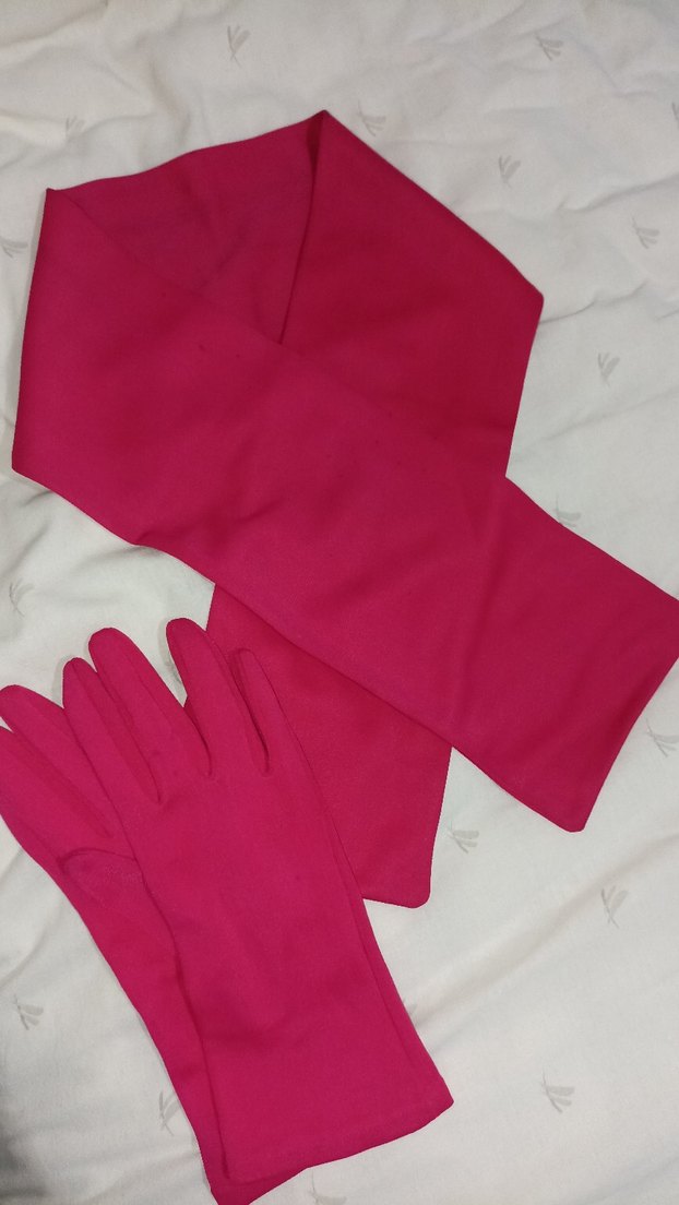 Pembe eldiven ve fular takımı - Görsel 3