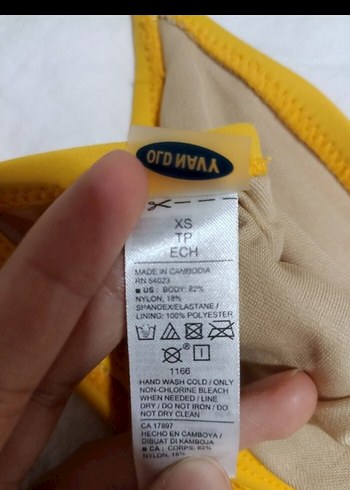s Beden Sarı Askılı Kadın Bikini Üstü