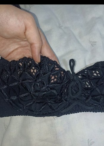 s Beden Nakışlı Siyah Gotik Sütyen