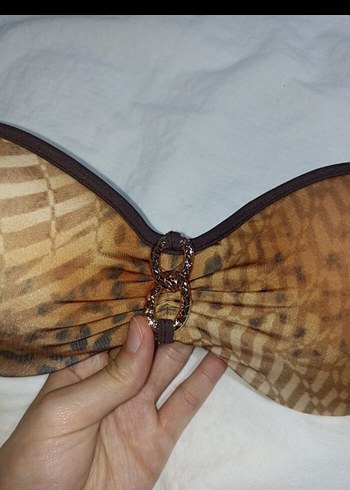 Penti Parlak Yılan Desenli taş detaylı Sütyen/bikini