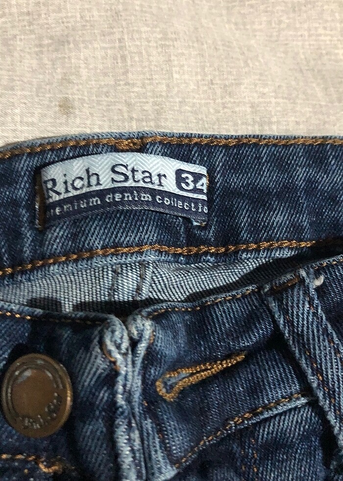 Koyu mavi kot pantolon rich star - Görsel 3