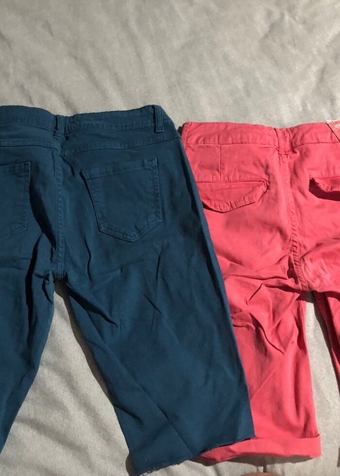 İkili capri bermuda kot şort - Görsel 3