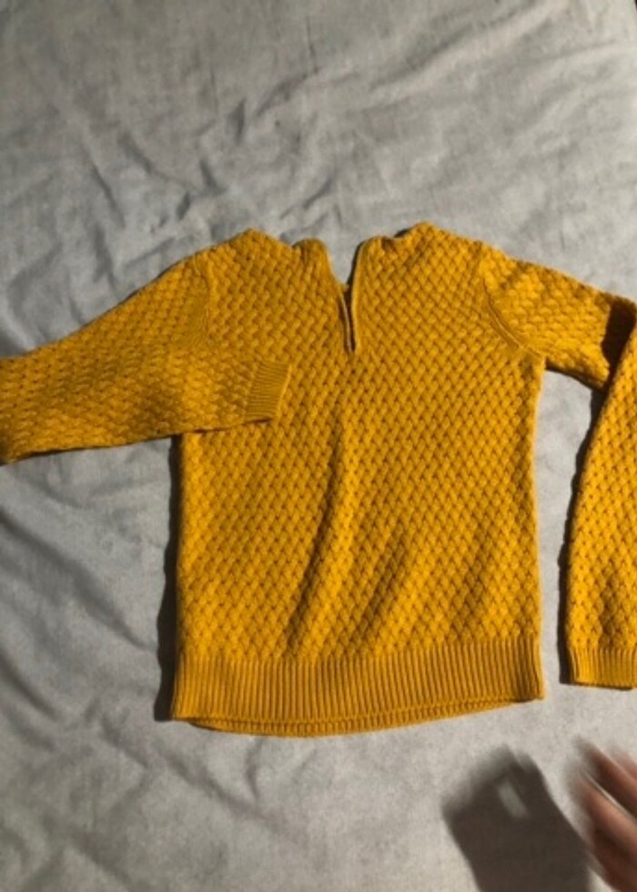 Hardal rengi kazak triko kışlık - Görsel 3