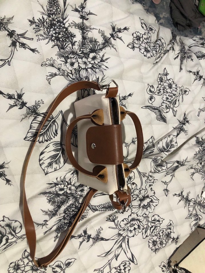 Beyaz Deri Tokalı Bohem Kadın Çanta - Görsel 3