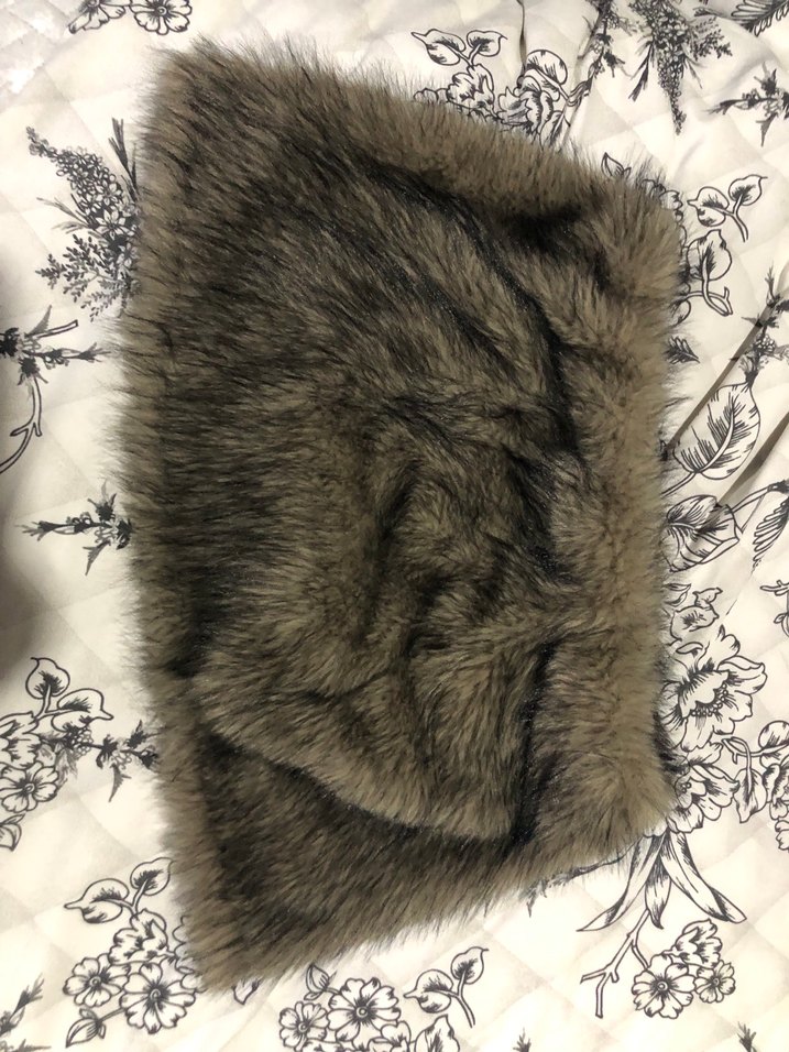 Kürk etek kahverengi S - Görsel 3