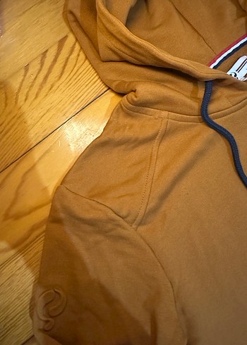 Erkek Kahverengi Kapüşonlu Sweatshirt - Görsel 4