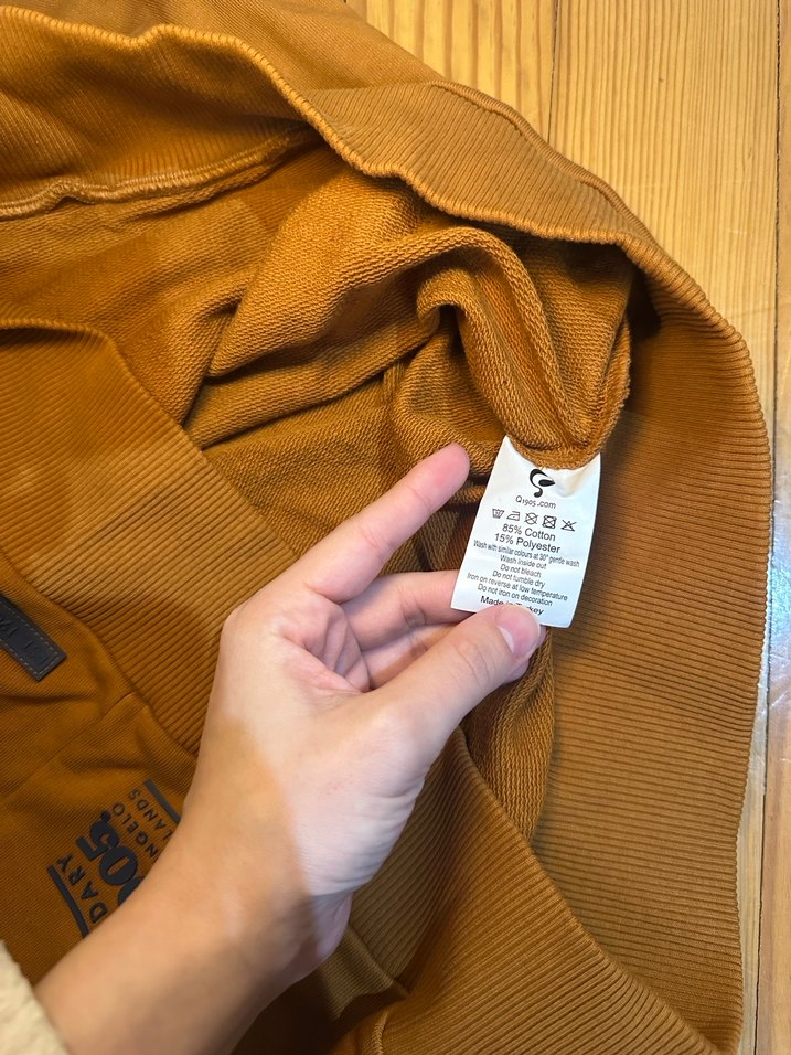 Erkek Kahverengi Kapüşonlu Sweatshirt - Görsel 5