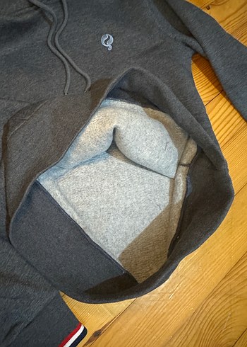 Mavi Kapüşonlu Erkek Sweatshirt şardonlu - Görsel 3