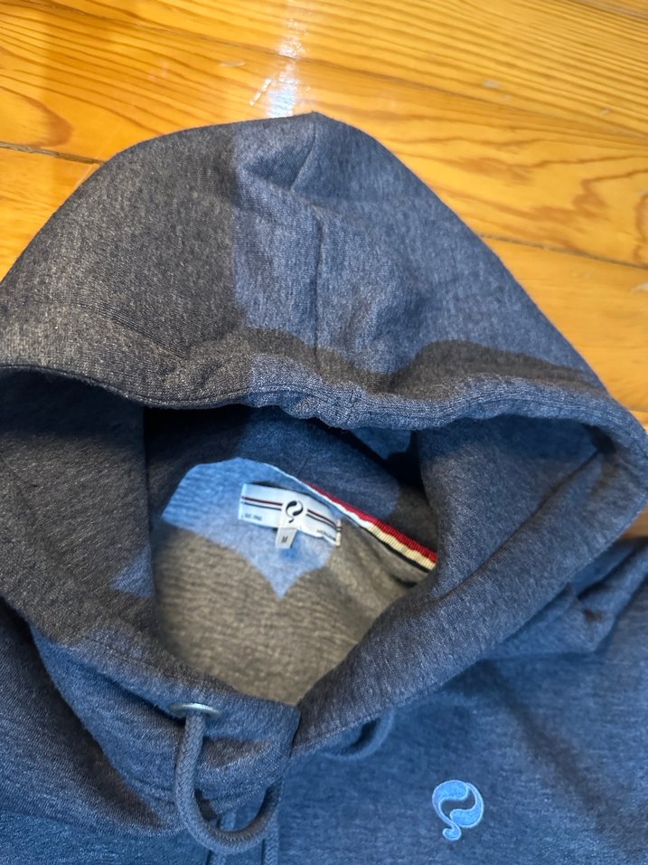 Mavi Kapüşonlu Erkek Sweatshirt şardonlu - Görsel 4