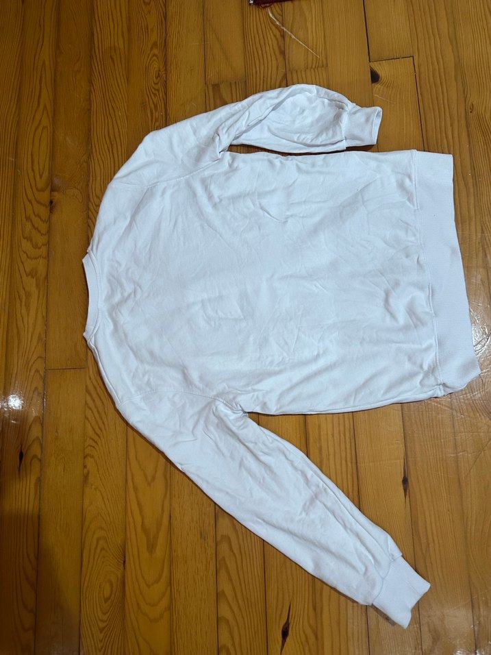 Beyaz Erkek Uzun Kollu Sweatshirt - Görsel 2