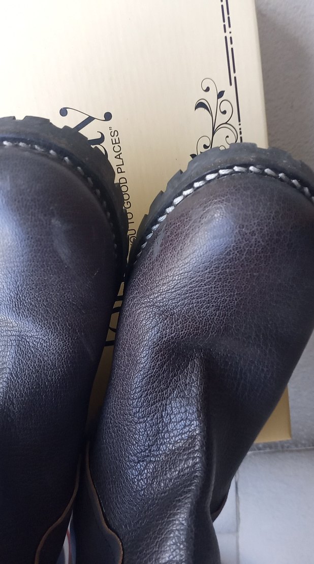 Koyu gri Tokalı Diz Boyu Bot - Görsel 4