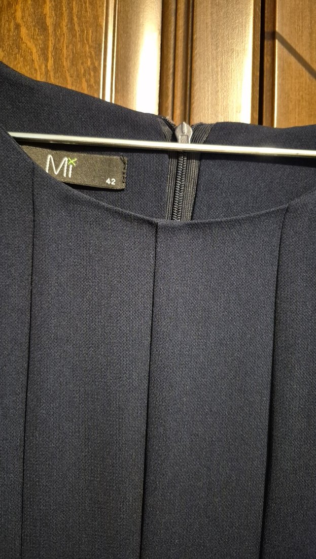 Lacivert Piliseli Midi  Elbise - Görsel 3