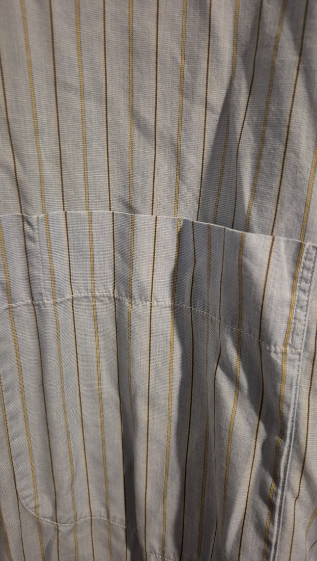 açık mavi Çizgili Erkek Keten Gömlek - Görsel 3