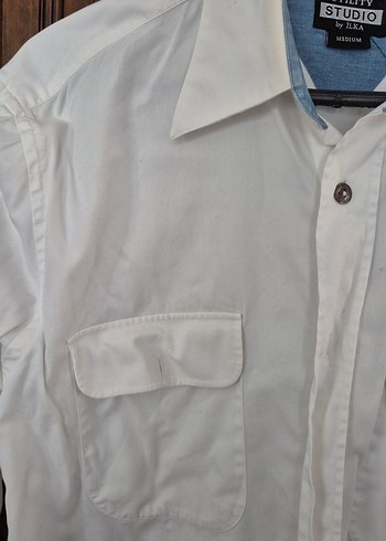 Beyaz Pamuklu Erkek Gömlek - Görsel 3