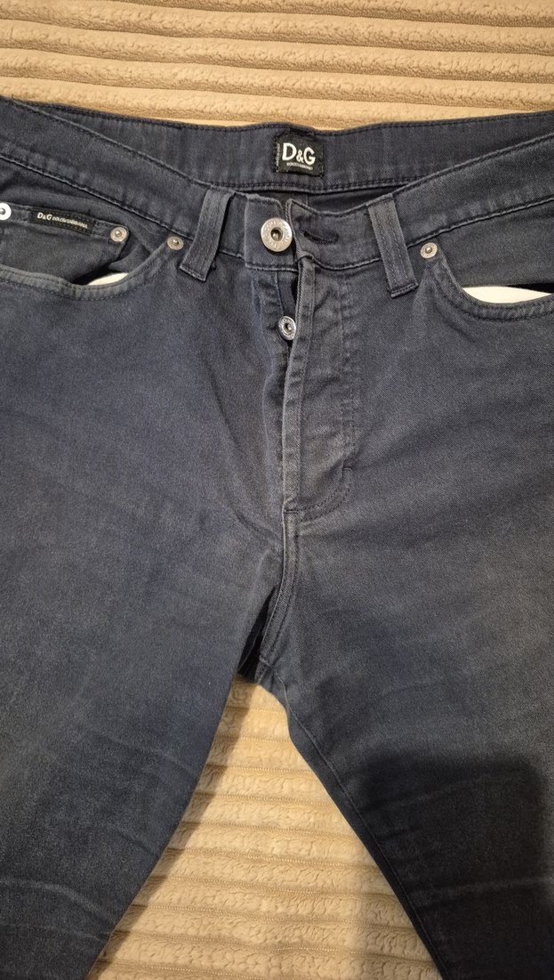D&G lacivert Düğmeli erkek kanvas Pantolon - Görsel 2