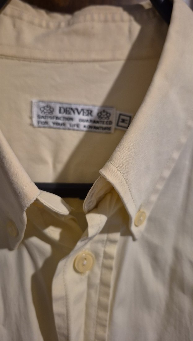 Düğmeli çok açık sarı Erkek Gömlek - Görsel 2