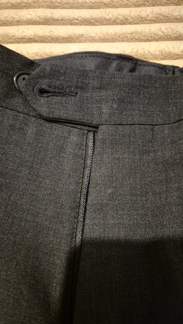 Zara marka Gri Regular Fit Düğmeli Erkek Kumaş Pantolon - Görsel 4