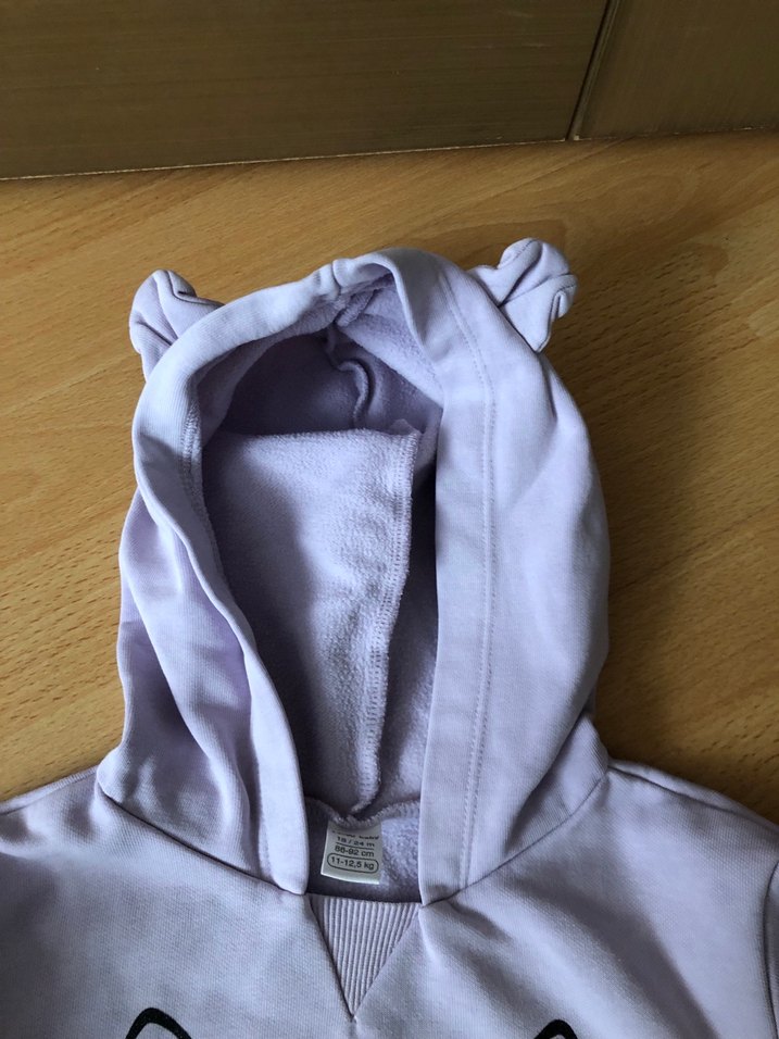 Gri Kapüşonlu Uzun Kollu Bebek Kız Takımı - Görsel 4