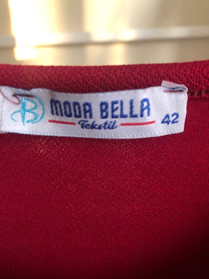 Kırmızı Uzun Kollu Payetli Tunik - Görsel 3