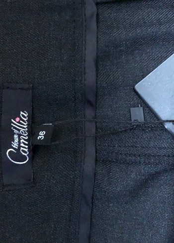 House of camellia Kadın SiyahKemerli Midi KumaşPantolon 36 beden - Görsel 6