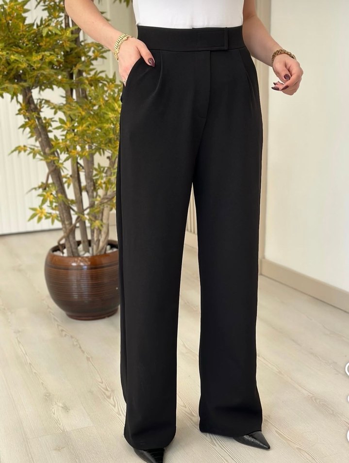 Cırtlı palazzo pantolon - Görsel 2