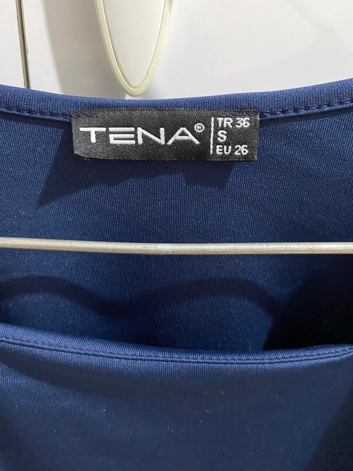 Mavi Parlak Uzun Kollu Kadın Bluz - Görsel 3