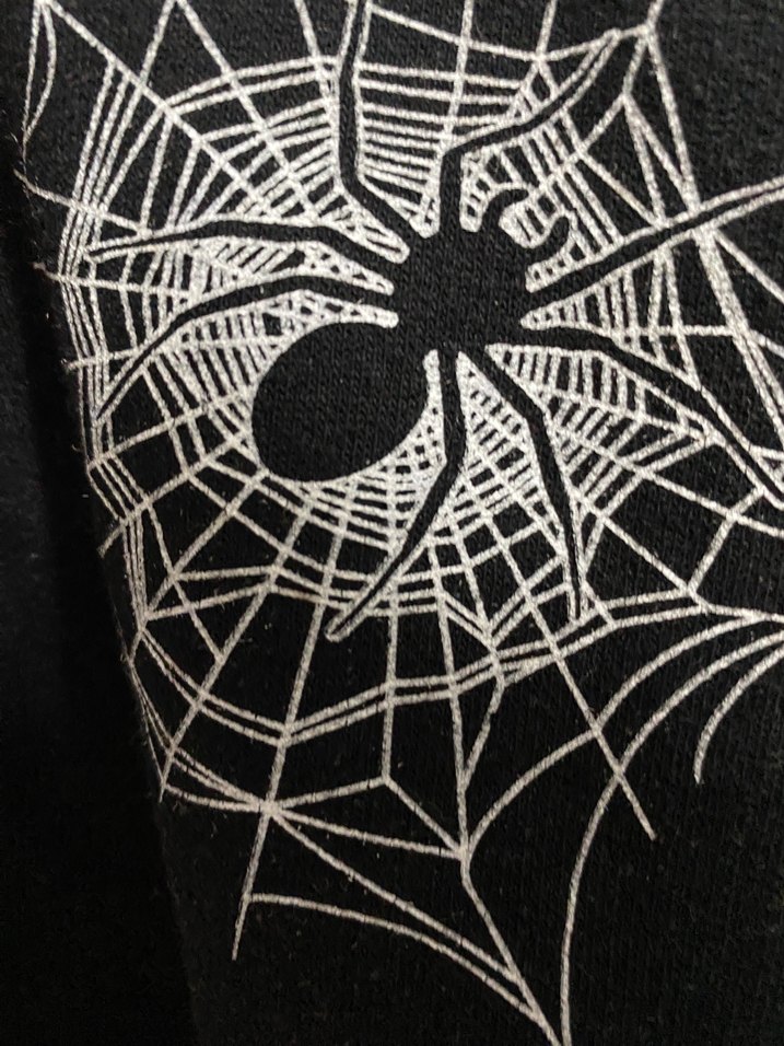 Kızıl Örümcek Desenli Siyah Kapüşonlu Sweatshirt - Görsel 3