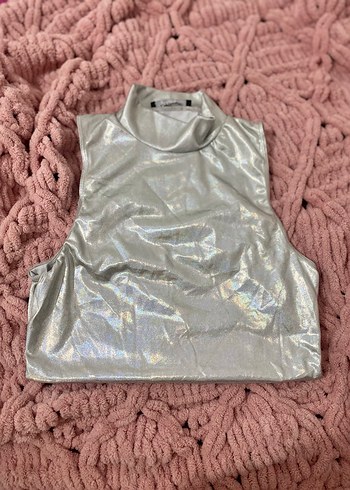 Gri parlak Kadın Body - Görsel 2