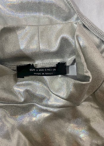 Gri parlak Kadın Body - Görsel 3