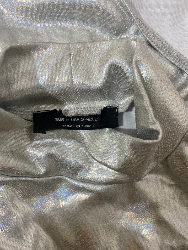 Gri parlak Kadın Body - Görsel 3