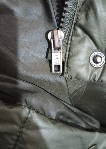 Düğmeli Gri Kadın Kışlık Mont - Görsel 3