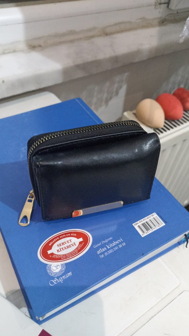 Siyah Deri Kadın Cüzdanı, Tokalı - Görsel 3