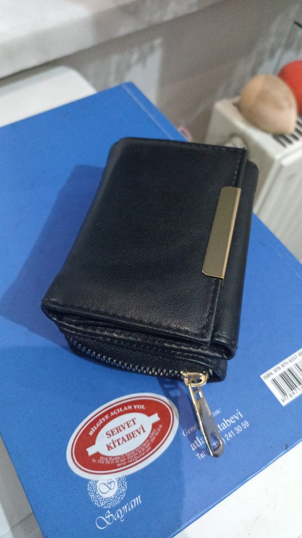 Siyah Deri Kadın Cüzdanı, Tokalı - Görsel 2