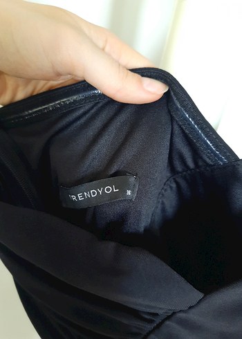 Trendyol & Milla Siyah Drapeli Mini Elbise - Görsel 4