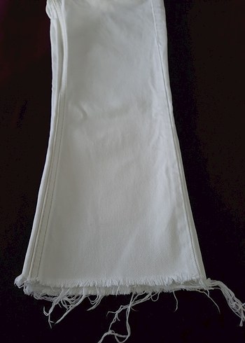 Beyaz Midi Boy Pamuklu Regular Fit Kadın Jean - Görsel 4