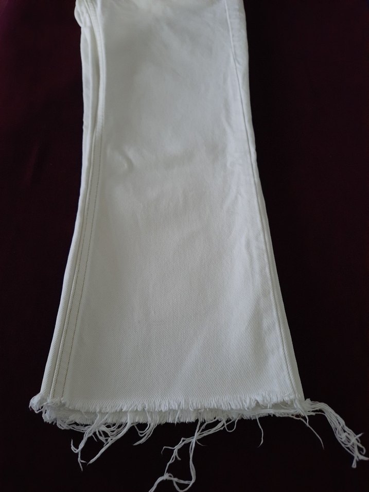 Beyaz Midi Boy Pamuklu Regular Fit Kadın Jean - Görsel 4