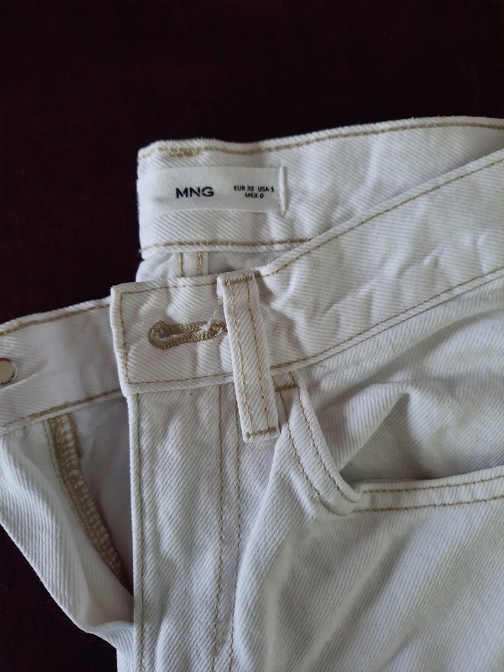 Beyaz Midi Boy Pamuklu Regular Fit Kadın Jean - Görsel 2