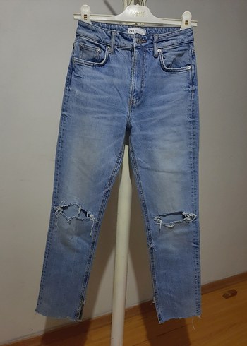 Kadın Mavi Kot Pantolon - Görsel 2